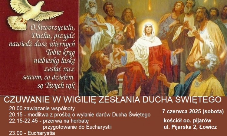 Czuwanie w Wigilię Zesłania Ducha Świętego